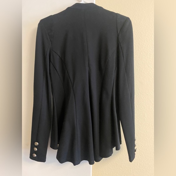 NWOT Hybrid Women's Double Notch Lapel Shoulder Pad Single Button Peplum Blazer - Picture 6 of 9